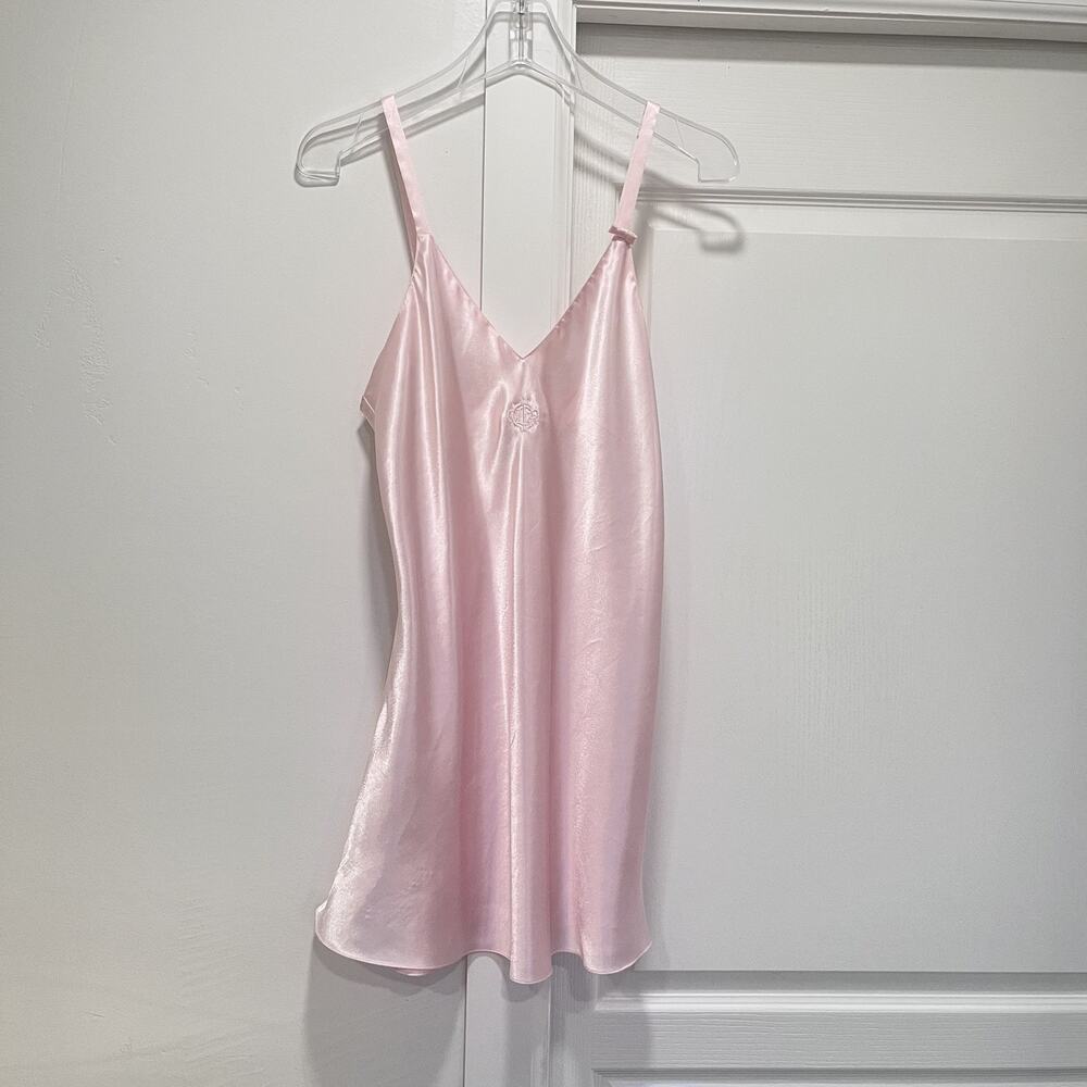 Christian Dior Pink Satin Slip Dress Night Gown Vintage